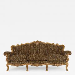 Large French giltwood ornate antique sofa - 3064722