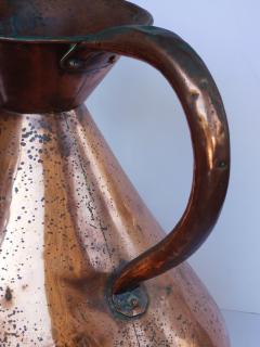 Large French hand hammered copper milk jug pitcher - 2257651