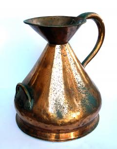 Large French hand hammered copper milk jug pitcher - 2257656