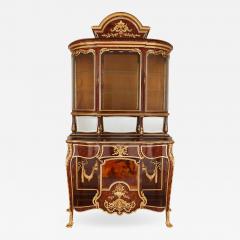 Large French parquetry ormolu and Vernis Martin display cabinet - 1602757