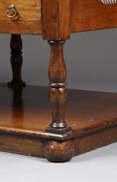 Large Fruitwood Six Leg Library Or Map Table With Two Banks Of Narrow Drawers - 2875609