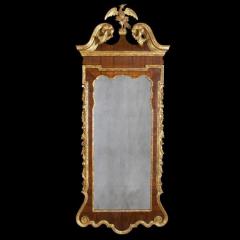 Large George II Mahogany and Gilt Scroll Top Mirror - 2118471