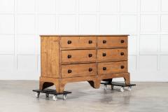 Large Georgian English Pine Bank Drawers Counter - 3949572