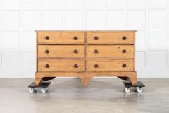 Large Georgian English Pine Bank Drawers Counter - 3949573