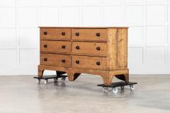 Large Georgian English Pine Bank Drawers Counter - 3949574