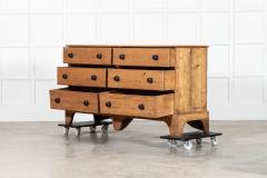 Large Georgian English Pine Bank Drawers Counter - 3949575