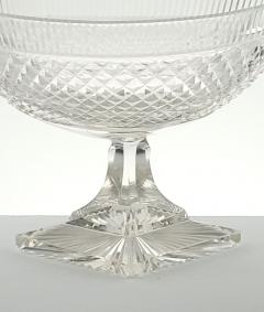 Large Georgian Irish Crystal Oval Pedestal Bowl circa 1800 - 4364480