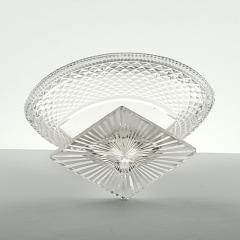 Large Georgian Irish Crystal Oval Pedestal Bowl circa 1800 - 4364482