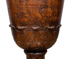 Large Georgian Mahogany Footed Urn - 4130729