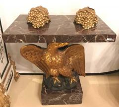 Large Gilded Eagle Marble Top Console or Pedestal - 1303659