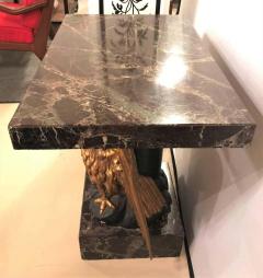 Large Gilded Eagle Marble Top Console or Pedestal - 1303661