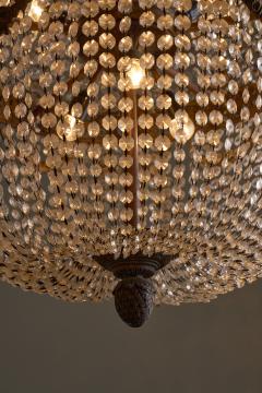 Large Gilt Bronze and Crystal Sac Perles Chandelier - 4510765