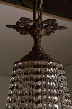 Large Gilt Bronze and Crystal Sac Perles Chandelier - 4510767