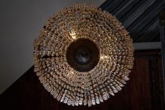 Large Gilt Bronze and Crystal Sac Perles Chandelier - 4510769
