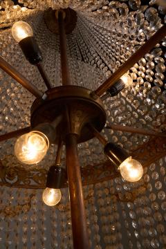 Large Gilt Bronze and Crystal Sac Perles Chandelier - 4510771