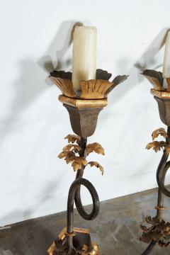 Large Gilt Iron Wall Sconces - 4011388