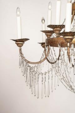Large Gilt Tole and Crystal Empire Period Chandelier - 4102245