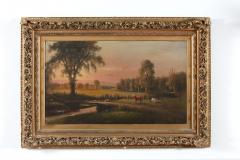 Large Giltwood Framed Oil Board Painting - 1347561