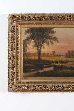 Large Giltwood Framed Oil Board Painting - 1347565