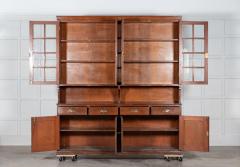 Large Glazed Pine Oak Bookcase Housekeepers Cabinet - 2843939