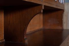 Large Glazed Pine Oak Bookcase Housekeepers Cabinet - 2843947