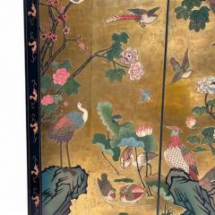 Large Golden Oriental Screen 6 panels Coromandel style - 4106507
