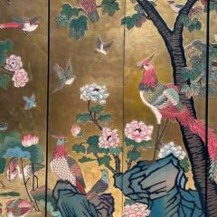 Large Golden Oriental Screen 6 panels Coromandel style - 4106512