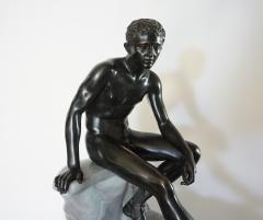 Large Grand Tour Bronze and Marble Sculpture of the Seated Hermes circa 1890 - 789909