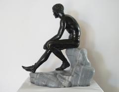 Large Grand Tour Bronze and Marble Sculpture of the Seated Hermes circa 1890 - 789911