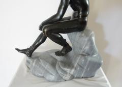 Large Grand Tour Bronze and Marble Sculpture of the Seated Hermes circa 1890 - 789915