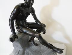 Large Grand Tour Bronze and Marble Sculpture of the Seated Hermes circa 1890 - 789917