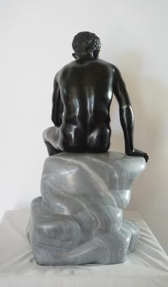 Large Grand Tour Bronze and Marble Sculpture of the Seated Hermes circa 1890 - 789918