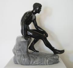 Large Grand Tour Bronze and Marble Sculpture of the Seated Hermes circa 1890 - 789919