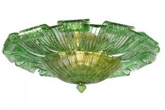 Large Green Murano Glass Leave Ceiling Light or Flush Mount - 3904463