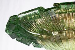 Large Green Murano Glass Leave Ceiling Light or Flush Mount - 3904468