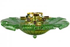 Large Green Murano Glass Leave Ceiling Light or Flush Mount - 3904470