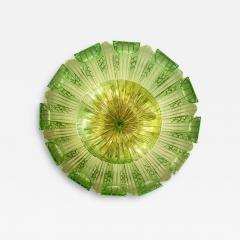 Large Green Murano Glass Leave Ceiling Light or Flush Mount - 3908045