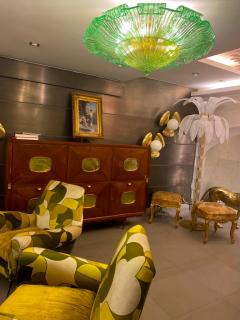 Large Green Murano Glass Leave Ceiling Light or Flush Mount - 4686920