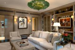 Large Green Murano Glass Leave Ceiling Light or Flush Mount - 4686922