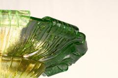 Large Green Murano Glass Leave Ceiling Light or Flush Mount - 4686925