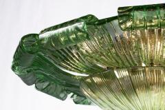 Large Green Murano Glass Leave Ceiling Light or Flush Mount - 4686926