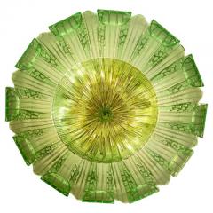 Large Green Murano Glass Leave Ceiling Light or Flush Mount - 4686929