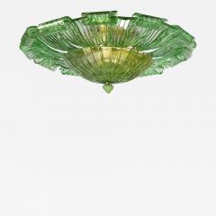 Large Green Murano Glass Leave Ceiling Light or Flush Mount - 4688669