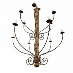 Large Hand Carved Giltwood Italian Twelve Arm Chandelier - 4015712