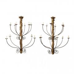Large Hand Carved Giltwood Italian Twelve Arm Chandelier - 4016151