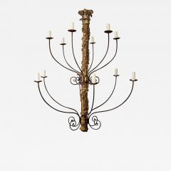 Large Hand Carved Giltwood Italian Twelve Arm Chandelier - 4017027