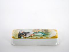Large Hand Painted German Porcelain Covered Box - 3123907