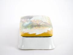 Large Hand Painted German Porcelain Covered Box - 3123925