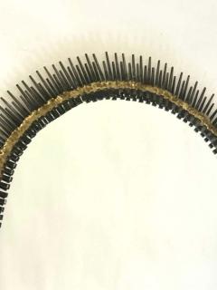 Large Handmade Mid Century Modern Sunburst Steel Brass Wall Mirror by Bela - 1609905