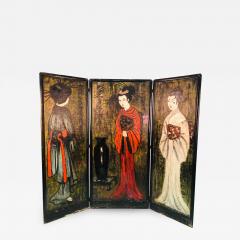 Large Handpainted Folding Screen Japanese Women in Fancy Kimonos - 814098